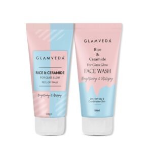 Glamveda Rice & Ceramide Face Wash & Peel Off Mask Combo