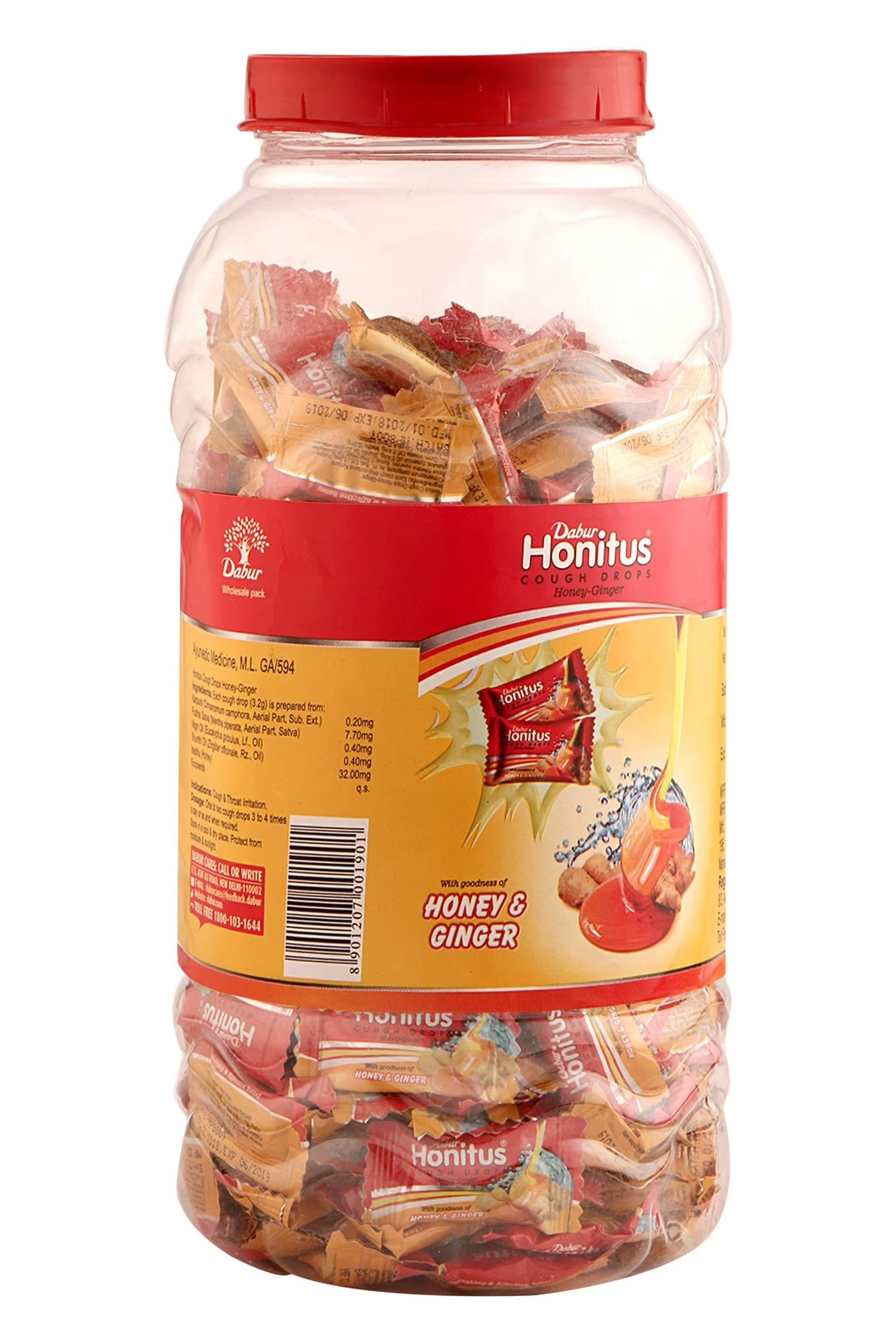 Dabur Honitus Lozenges Jar - 300 Count (Honey Ginger) - Image 2