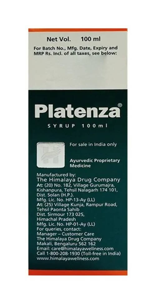 Himalaya Platenza Syrup - 100 ml - Image 2