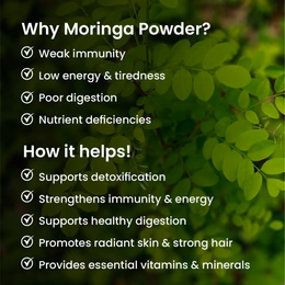 Vlado's Himalayan Organics 100% Organic Certified Moringa Powder - Natural Superfood with 120+ Nutrients, Antioxidants & Vitamins - Drumstick Leaf powder | Herbal Supplement I for Immunity, Digestion & Energy I Rich In Antioxidant & Protein - 200g - Image 5