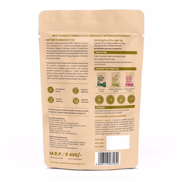 Vlado's Himalayan Organics 100% Organic Certified Moringa Powder - Natural Superfood with 120+ Nutrients, Antioxidants & Vitamins - Drumstick Leaf powder | Herbal Supplement I for Immunity, Digestion & Energy I Rich In Antioxidant & Protein - 200g - Image 10