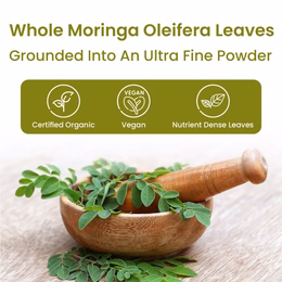 Vlado's Himalayan Organics 100% Organic Certified Moringa Powder - Natural Superfood with 120+ Nutrients, Antioxidants & Vitamins - Drumstick Leaf powder | Herbal Supplement I for Immunity, Digestion & Energy I Rich In Antioxidant & Protein - 200g - Image 2