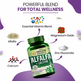 Vlado's Himalayan Organics Alfalfa Calcium 1200mg with Vitamin D, k2, Mk7, B12, Zinc & Magnesium - 120 Veg Tablets - Image 5