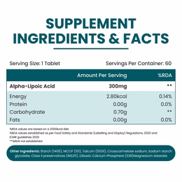 Vlado's Himalayan Organics Alpha Lipoic 300mg | Boost Liver Function, Healthy Blood Sugar, Antioxidant - 60 Veg Tablets - Image 4