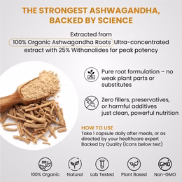 Vlado's Himalayan Organics Ashwagandha -25 % Withanolides with Maximun High Potency - 600MG - Highly Concentrated & Third-Party Lab Tested - Ayurvedic Supplement - Focus, Mood Support, Increase Energy, Strength 1st in India - 30 Capsules - Image 9