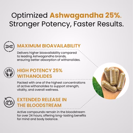 Vlado's Himalayan Organics Ashwagandha -25 % Withanolides with Maximun High Potency - 600MG - Highly Concentrated & Third-Party Lab Tested - Ayurvedic Supplement - Focus, Mood Support, Increase Energy, Strength 1st in India - 30 Capsules - Image 4