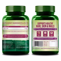 Vlado's Himalayan Organics Biotin 10000Mcg For Healthy Hair And Skin - 60 Tablets - Image 9