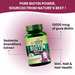 Vlado’s Himalayan Organics Biotin 10000 MCG tablets for Hair Growth, Radiant Skin and Stronger Nails I Sesbania Grandiflora Extract Biotin I Biotin Supplement for men & Women - 90 Veg Tablets - Image 7