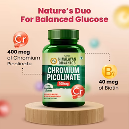 Vlado's Himalayan Organics Chromium Picolinate 400mcg | Supports Healthy Blood Sugar Level | Healthy Heart | Essential For Weight Management - 120 Veg Capsule - Image 4