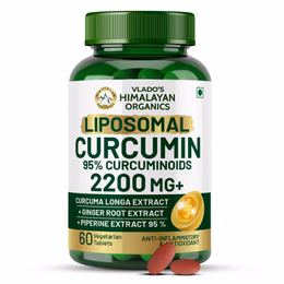 Vlado's Himalayan Organics Curcumin (1600mg+ / Serving ) with Black Pepper Supplement and 95% Curcuminoids | Anti inflammatory Supplement for Men & Women | With Curcuma Longa, Turmeric & Ginger Root extract | 60 Veg Tablets