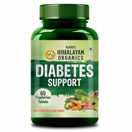 Vlado's Himalayan Organics Diabetes Support Supplement | Helps Control Blood Sugar Levels | 100% Vegetarian (60 capsules)