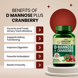 Vlado's Himalayan Organics D-MANNOSE + CRANBERRY Antioxidant Rich Supplement for Kidney Health & Urinary Tract Infection - 90 Tablets - Image 5