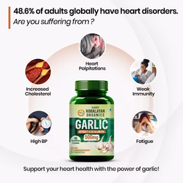 Vlado’s Himalayan Organics Garlic Extract 500Mg Supplement | Extract (1:13) Allium Sativum - 2% | Improve Heart Health, Boost Immunity, Maintain Cholesterol Level - 60 veg Capsules - Image 2