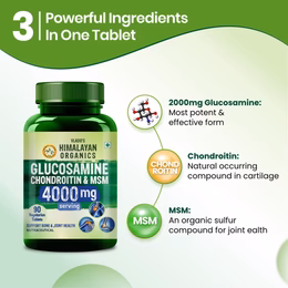 Vlado's Himalayan Organics Glucosamine Chondroitin MSM | For Bone, Joint & Cartilage Support | 90 Tablets - Image 4