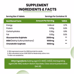 Vlado's Himalayan Organics Glucosamine Chondroitin MSM | For Bone, Joint & Cartilage Support | 90 Tablets - Image 3