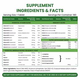 Vlado's Himalayan Organics Immunity Multivitamin with Probiotics with Vitamin C, D, K2, Zinc, Ginseng, Giloy, Biotin For Men & Women - 180 Veg Tablets - Image 2