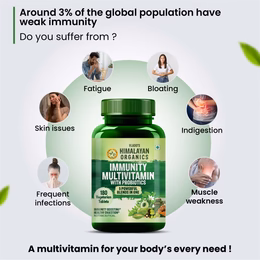 Vlado's Himalayan Organics Immunity Multivitamin with Probiotics with Vitamin C, D, K2, Zinc, Ginseng, Giloy, Biotin For Men & Women - 180 Veg Tablets - Image 3