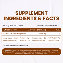 Vlado's Himalayan Organics Korean Red Ginseng 800mg/Serve - 60 Veg Capsules - Image 5