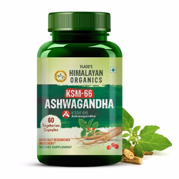 Vlado’s Himalayan Organics KSM66 Ashwagandha 500 Mg I 5% Withania Somnifera I Pure Ashwagandha Men & Women (60 Capsules)
