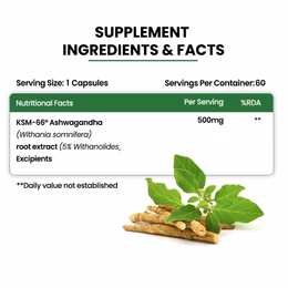 Vlado’s Himalayan Organics KSM66 Ashwagandha 500 Mg I 5% Withania Somnifera I Pure Ashwagandha Men & Women (60 Capsules) - Image 2