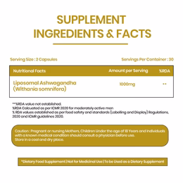 Vlado's Himalayan Organics Liposomal Ashwagandha 1000mg/Serve || Energy & Endurance || 60 Veg Capsules - Image 2