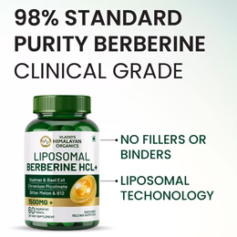 Vlado's Himalayan Organics Liposomal Berberine HCL+ 1500mg+ with Piperine, Chromium , Bitter Melon, Bael, Gudmar & Vitamin B12 |For Metabolism, Hormonal Balance, Healthy Blood Sugar & Cholesterol Levels | 60 Veg Tablets - Image 4