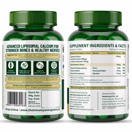 Vlado’s Himalayan Organics Liposomal Calcium 2100mg with Vitamin D3 + K2 (MK-7) & Vitamin B12 | Better Absorption | Supports Healthy Bones, Heart, Joints & Recovery | For Men & Women | 60 Veg Tablets - Image 10