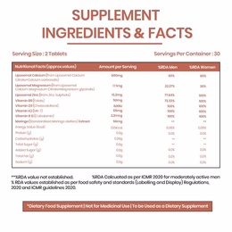 Vlado’s Himalayan Organics Liposomal Calcium Magnesium + Zinc | Vitamin D3+k2 Supplement For Stronger Bones | Boost Immunity | Healthy Heart | Muscle Growth - 60 Veg Tablets - Image 2