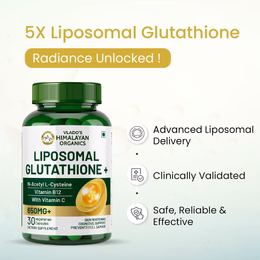 Vlado's Himalayan Organics Liposomal Glutathione 650 mg+ Advanced Liposomal Formula with N-Acetyl L-Cysteine , Vitamin C & B12 - Cellular & Face Health - Helps in Skin Hydration & Skin Glow - Liver Health & Detoxification Support - 30 Veg Capsules - Image 11