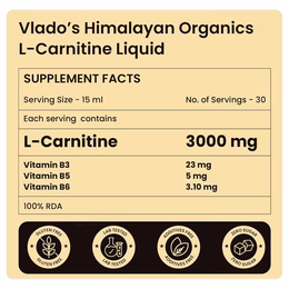 Vlado's Himalayan Organics L Carnitine Liquid 3000 mg I with Vitamin B3, B5, B6 I Pre Workout, Intra Workout & Post Workout Supplement I | Break fat cells for Healthy Weight Loss | 5X Strength | For Men & Women I 30 Servings Strawberry Flavor - 450 ML - Image 2