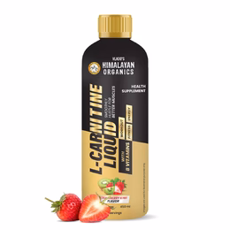 Vlado's Himalayan Organics L Carnitine Liquid 3000 mg I with Vitamin B3, B5, B6 I Pre Workout, Intra Workout & Post Workout Supplement I | Break fat cells for Healthy Weight Loss | 5X Strength | For Men & Women I 30 Servings Strawberry Flavor - 450 ML