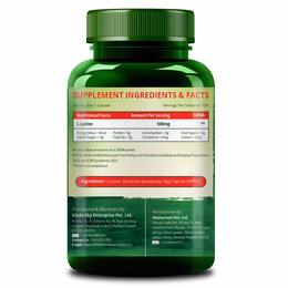 Vlado’s Himalayan Organics L-Lysine 500mg Essential Amino Acid | Supports Heart Health | Boosts Immunity | Improve Bone Health- 120 Veg Capsules - Image 2