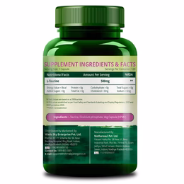 Vlado's Himalayan Organics L-Taurine 500mg Supplement | Support Muscle Recovery | Improve Performance | Promotes Vision & Nerve Health - 120 Veg Capsules - Image 2