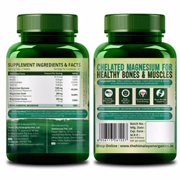 Vlado's Himalayan Organics Magnesium Complex Supplement | 1660mg | with Magnesium Glycinate, Magnesium Citrate, Magnesium Oxide - 120 Veg Tablets - Image 5