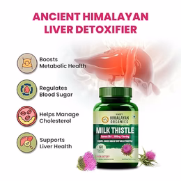 Vlado's Himalayan Organics Milk Thistle Extract Detox Supplement For Men And Women With 800Mg Of Silybum Marianum For Healthy Liver | Helps in Cleanse Liver - 60 Vegetarian Capsules - Image 4