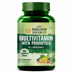 Vlado's Himalayan Organics Multivitamin With Probiotics - 60 Ingredients Supplement For Men And Women - 180 Veg Tablets