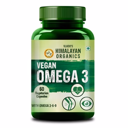 Vlado's Himalayan Organics Omega 3 6 9 Vegan Natural Nutrition Supplement for Muscle , Bone , Heart & Skin - 60 Capsules