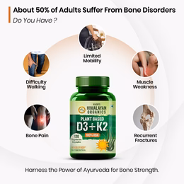 Vlado's Himalayan Organics Plant Based 600iU Supplement | Vitamin D3(Lichen) + K2(Menaquinone Mk7) | Faster Absorption | Boost Immunity | Healthy Bones -120 Veg Capsules - Image 2