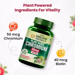 Vlado's Himalayan Organics Plant Based Chromium 50mcg | Supports Healthy Blood Glucose Level - 120 Veg Capsule - Image 6