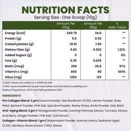 Vlado's Himalayan Organics Plant Based Collagen Builder Powder for Skin Regeneration, Anti-Aging Beauty & Repair (With Sea Buckthorn, Evening Primrose, Acai Berry) – 250gm - Image 9