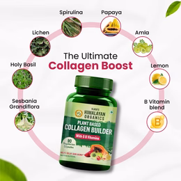 Vlado's Himalayan Organics Plant Based Collagen Builder With 8 B Vitamins for Hair and Skin | Collagen Supplement for Women & Men | Collagen Capsules With Biotin & Vitamin C | Glowing and Youthful Skin (90 Capsules) - Image 5