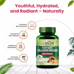 Vlado's Himalayan Organics Plant Based Collagen Builder With 8 B Vitamins for Hair and Skin | Collagen Supplement for Women & Men | Collagen Capsules With Biotin & Vitamin C | Glowing and Youthful Skin (90 Capsules) - Image 4
