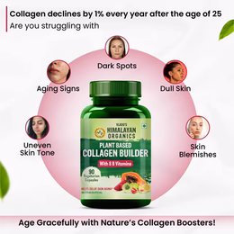 Vlado's Himalayan Organics Plant Based Collagen Builder With 8 B Vitamins for Hair and Skin | Collagen Supplement for Women & Men | Collagen Capsules With Biotin & Vitamin C | Glowing and Youthful Skin (90 Capsules) - Image 2