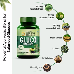Vlado's Himalayan Organics Plant Based Gluco Balance with Jamun, Bittermelon, Amla, Gudmar, Chirayta Extracts | 60 Veg Tablets - Image 6