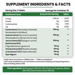 Vlado's Himalayan Organics Plant Based Gluco Balance with Jamun, Bittermelon, Amla, Gudmar, Chirayta Extracts | 60 Veg Tablets - Image 4