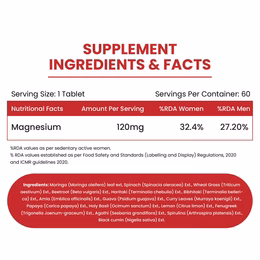 Vlado's Himalayan Organics Plant Based Magnesium Supplement 1360mg With Turmeric Spirulina, Wheatgrass, Moringa | Supports Bone Muscle & Bone Health | Boost Energy Level - 60 Veg Tablets - Image 10