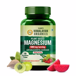 Vlado's Himalayan Organics Plant Based Magnesium Supplement 1360mg With Turmeric Spirulina, Wheatgrass, Moringa | Supports Bone Muscle & Bone Health | Boost Energy Level - 60 Veg Tablets - Image 5