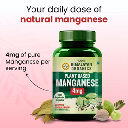Vlado's Himalayan Organics Plant Based Manganese 4mg Supplement | Trace Mineral Supplement for Connective Tissue and Bones | Good For Skeletal Health Support - 120 Veg Capsules - Image 6