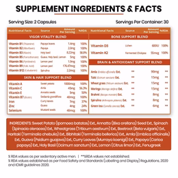 Vlado's Himalayan Organics Plant Based Multivitamin (60+ Ingredients) for Immunity, Energy, Stamina And Vitality – 60 Veg Capsules - Image 6