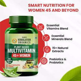 Vlado's Himalayan Organics Plant Based Multivitamin Women 45+ | Enhances Immunity | Boosts Energy Levels | Supports Memory | Good For Hair & Skin - 120 Veg Tablets - Image 5